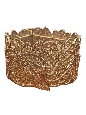 Gold Floral Stretchy Bangle